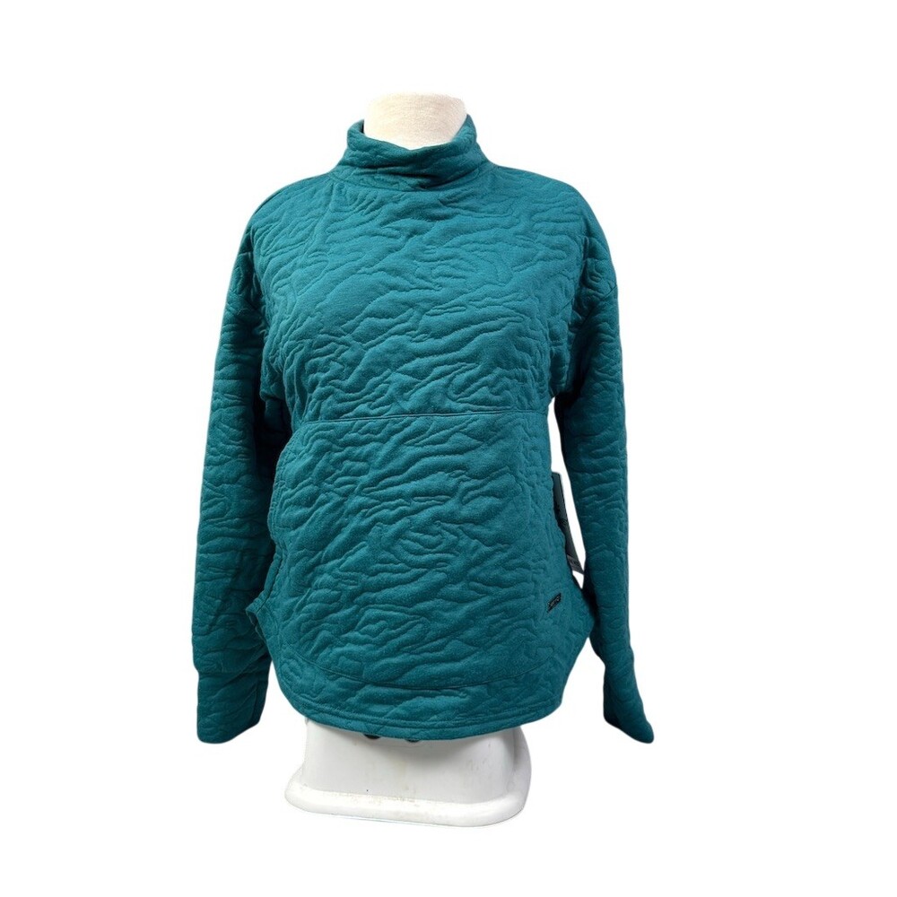 Nine West Active Sweatshirt Womens S Quilted Mock Neck Kangaroo